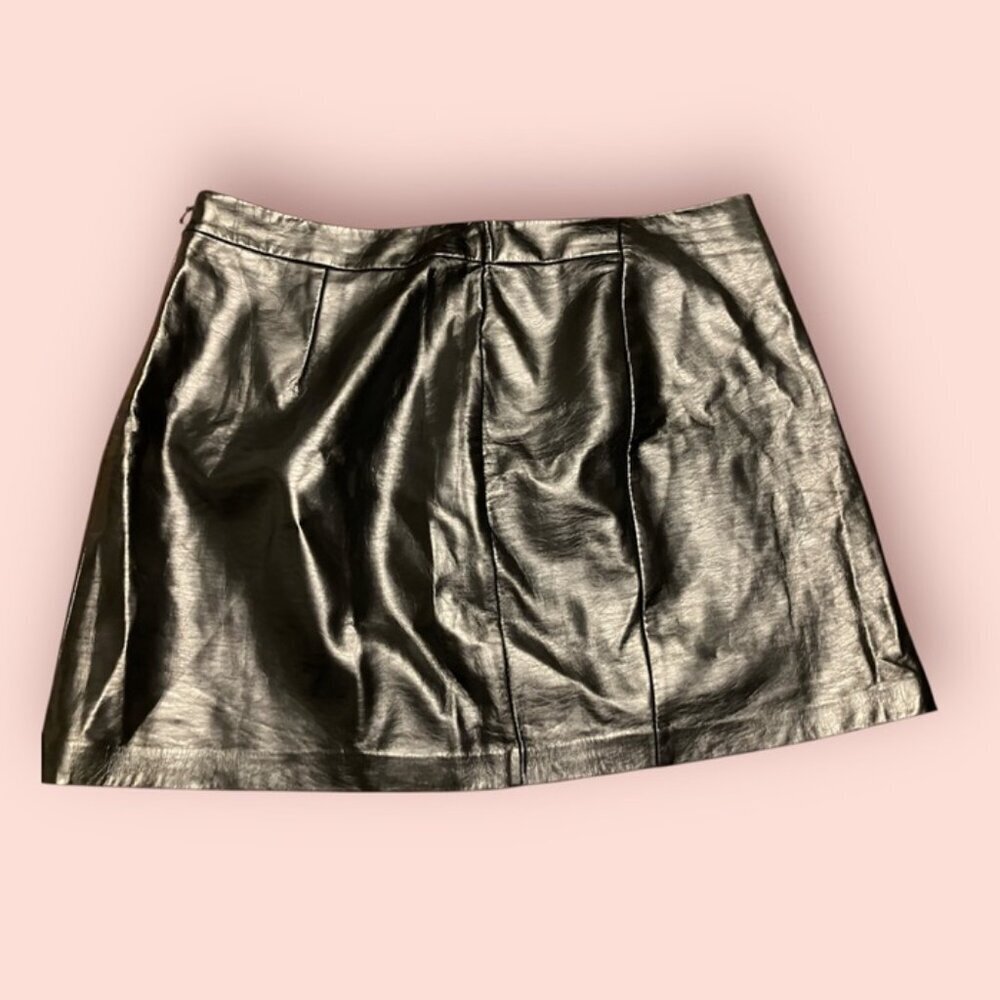 Black Vinyl Mini Skirt